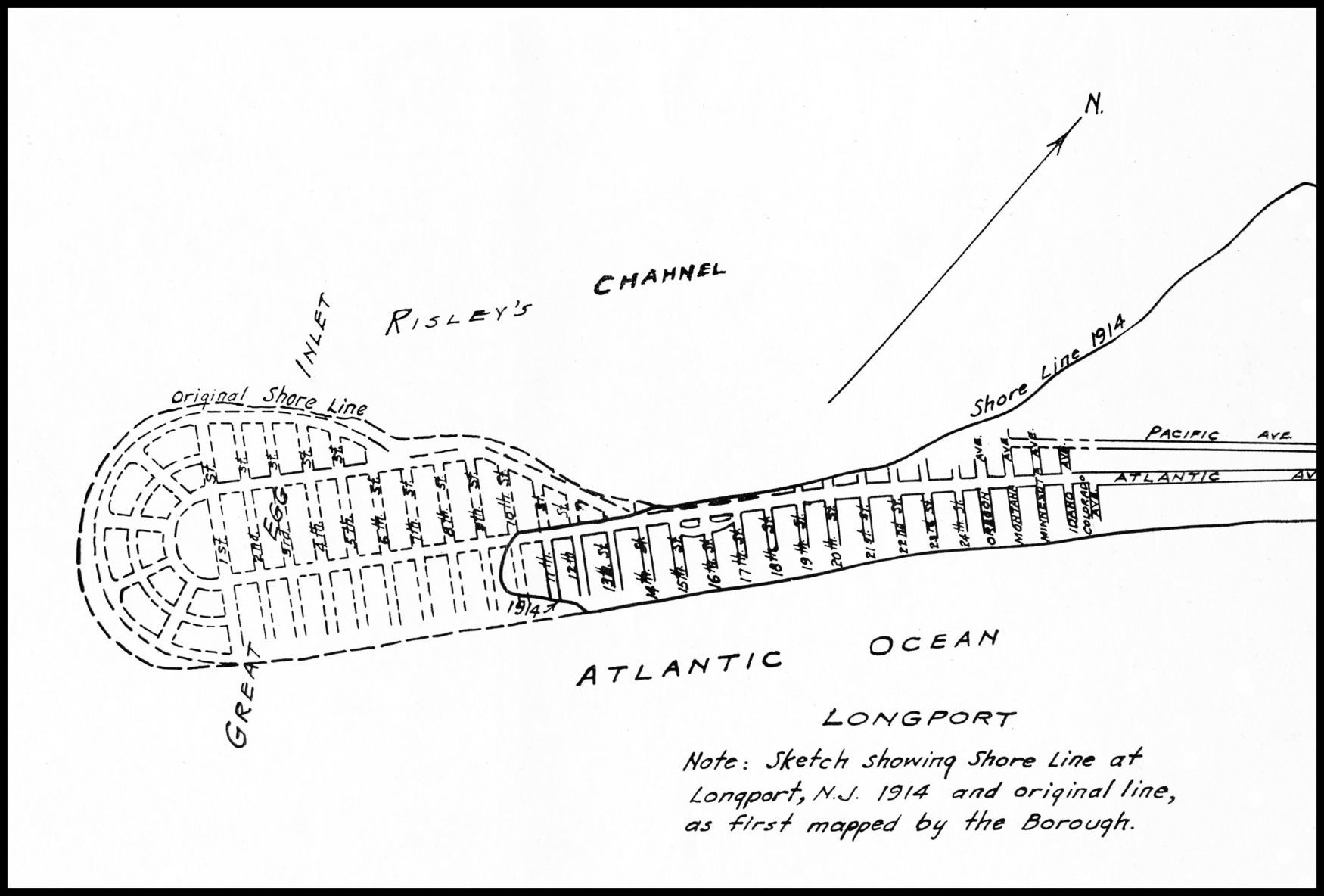 1914 map of Longport